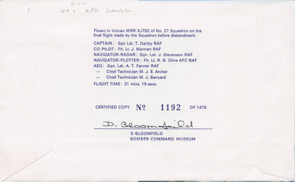 70th Anniversary 1912 RAF Royal Flying Corps Formation DOUBLE Hand Signed FDC
