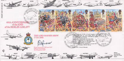 End To Berlin Airlift Lord Mayors Show 1989 Hand Signewd Military FDC