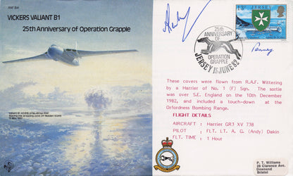 RAF Operation Grapple Vickers Valiant B1 1982 Hand Signed Military FDC