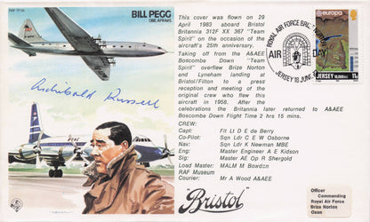 Bill Pegg RAF Jersey Archibald Russell Military Hand Signed 1983 FDC