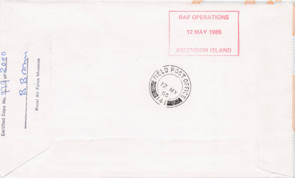 Falkland Islands War Mount Pleasant Map World Record Flight Hand Signed FDC