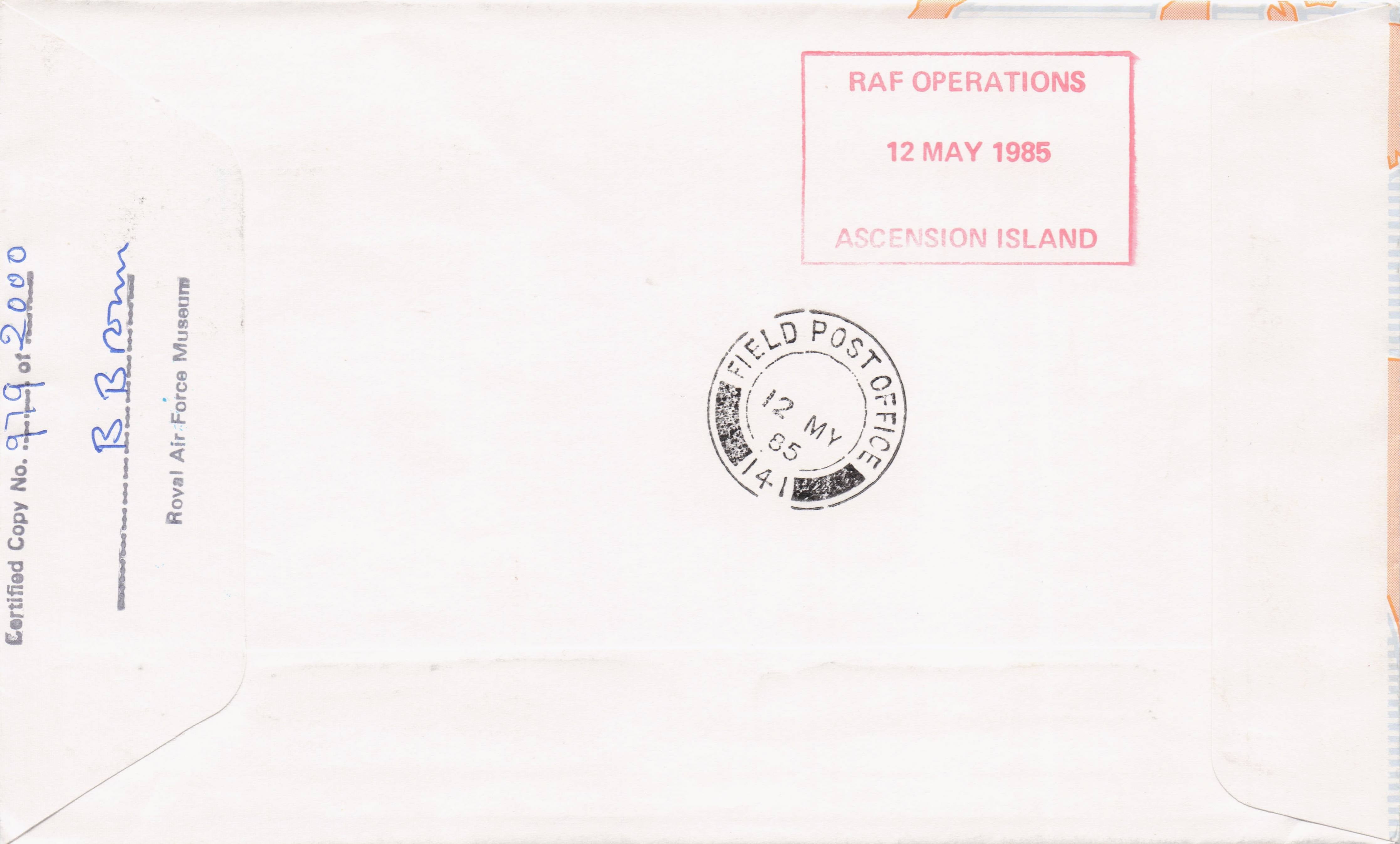 Falkland Islands War Mount Pleasant Map World Record Flight Hand Signed FDC