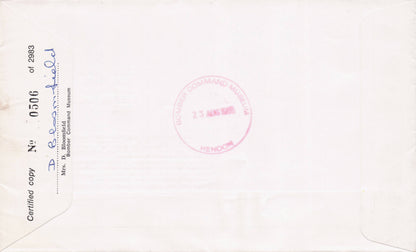 First Flight Of SAH-1 Military Training RAF Plane Bodmin Hand Signed FDC