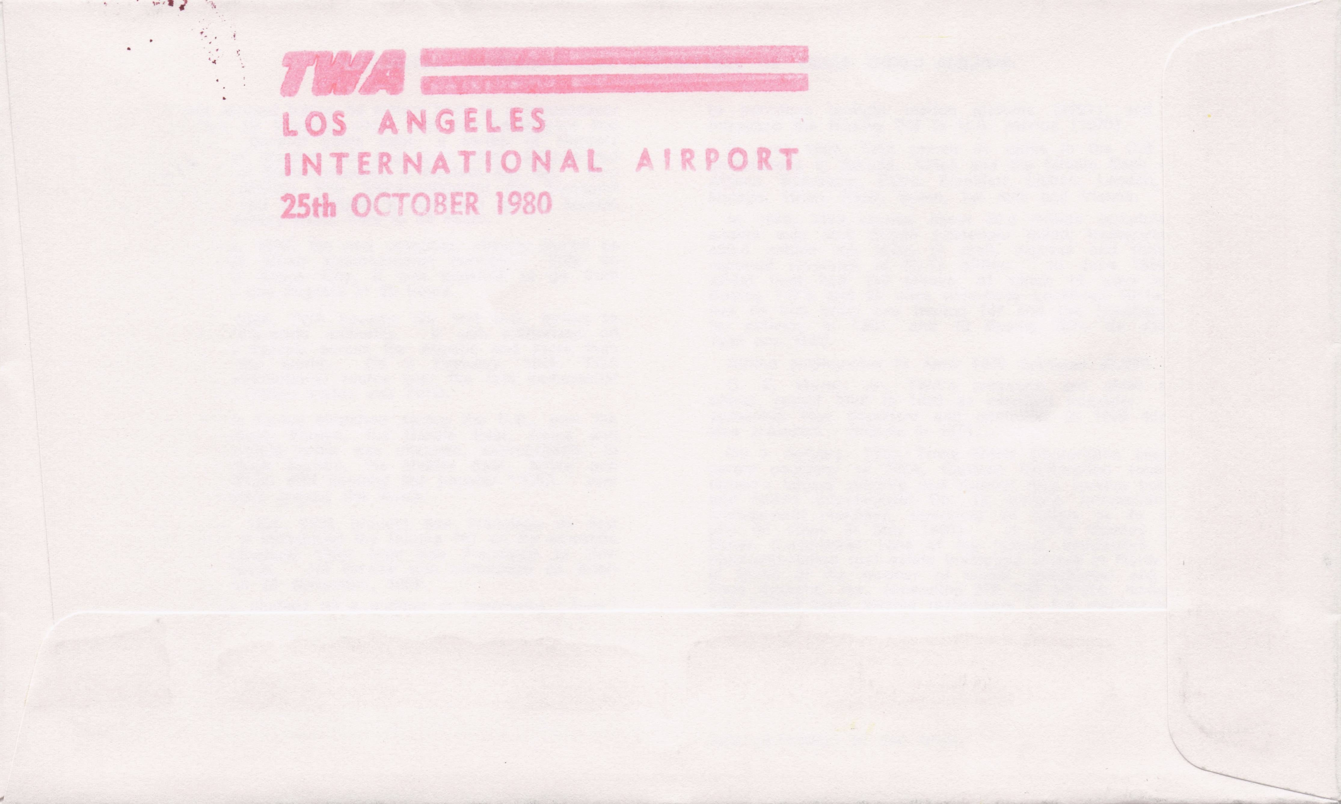 Coast To Coast USA Air Service Los Angeles Airport 1980 Hand Signed FDC