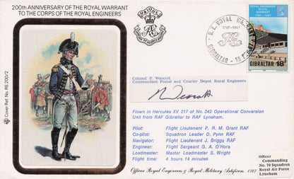 Royal Warrant Corps Of Engineers Mlitary Commander Hand Signed FDC