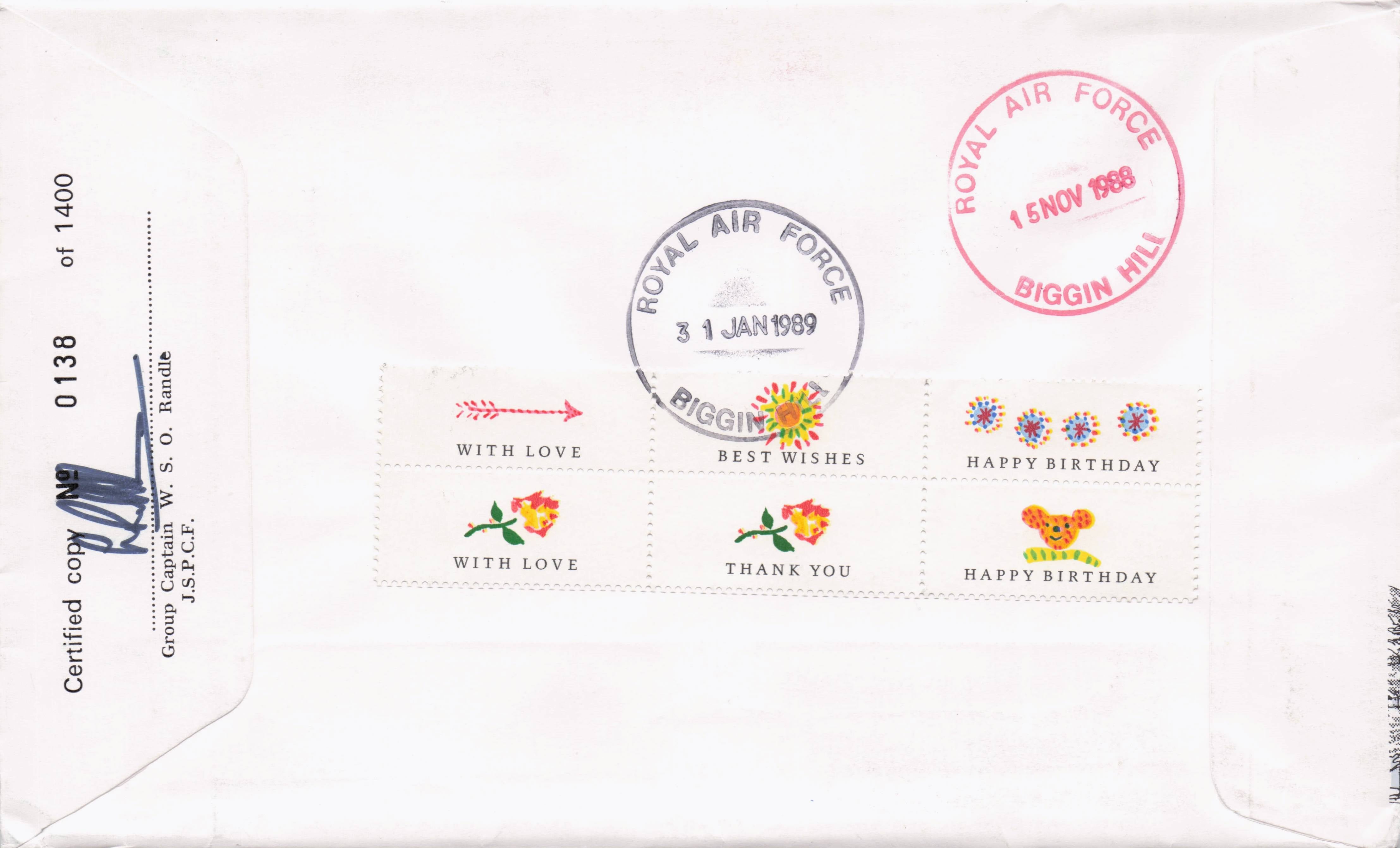 Sheltered Housing Appeal 1989 Dowding Chairman Hand Signed FDC
