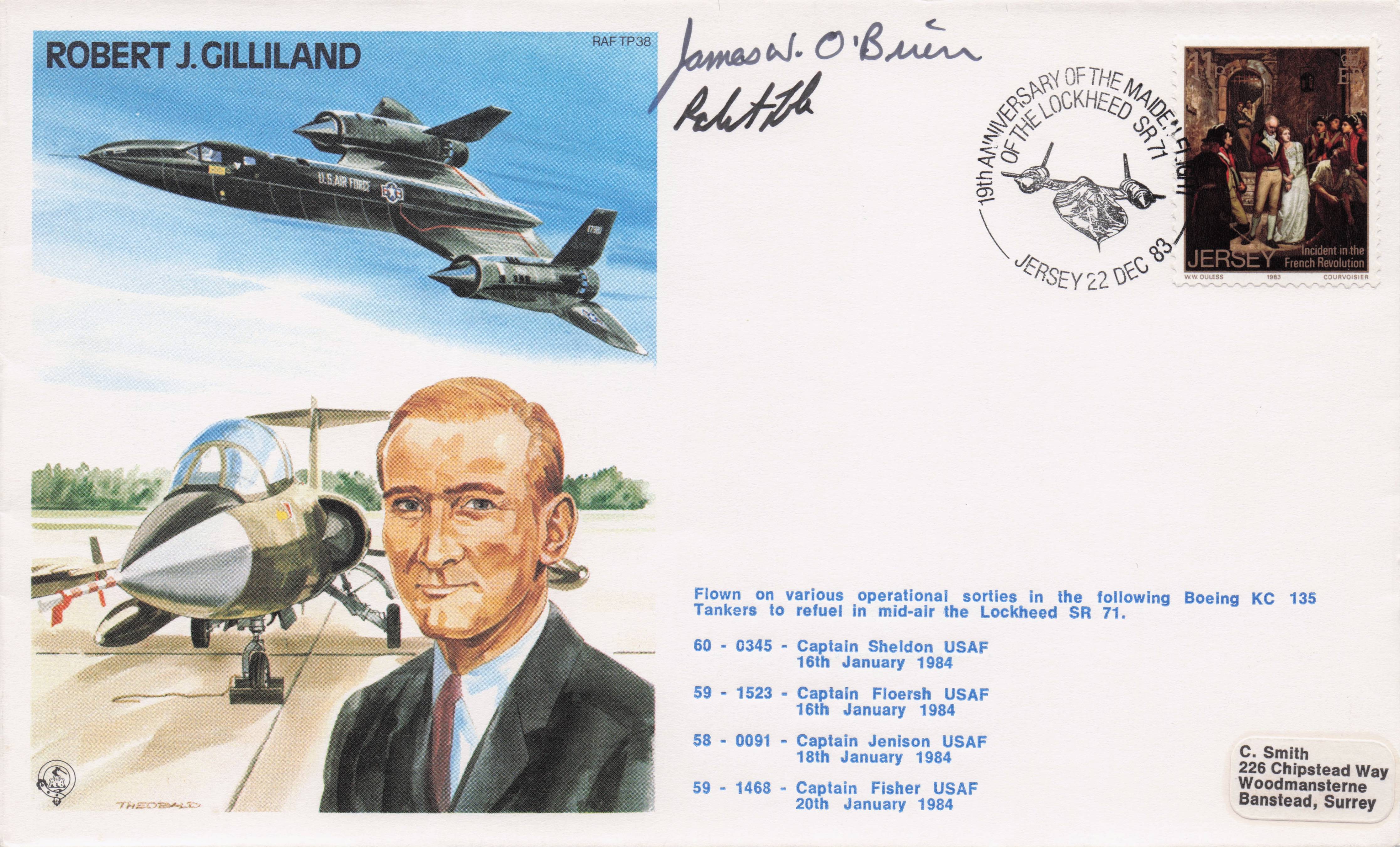 Robert Gilliand RAF Test Pilot Double Hand Signed Military FDC