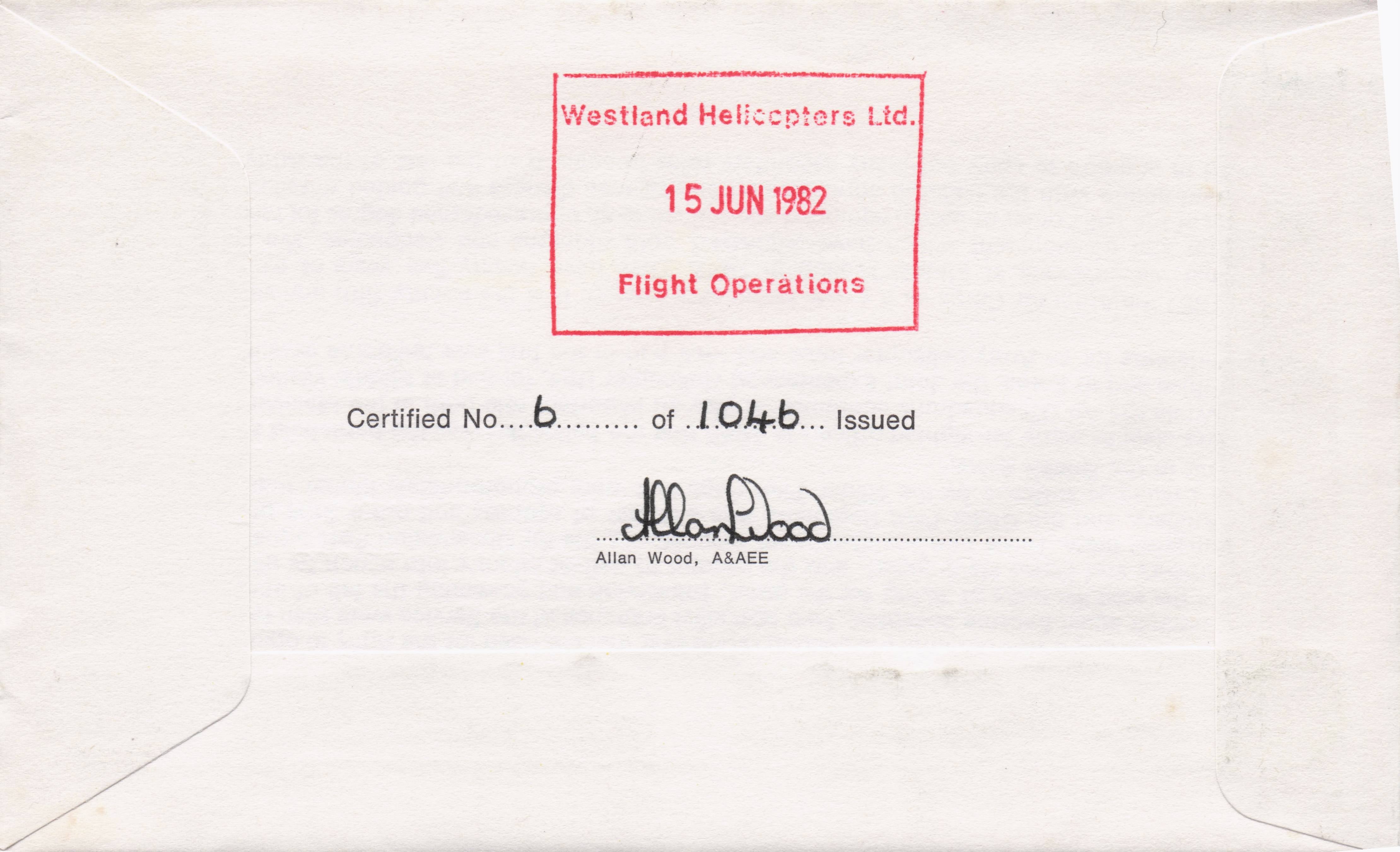 Roy Moxam Chief Test Pilot Westlands RAF Helicopter Hand Signed FDC