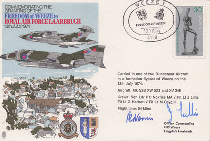 Freedom Of Weeze RAF Laarbruch 1974 Military Germany HQ Hand Signed FDC