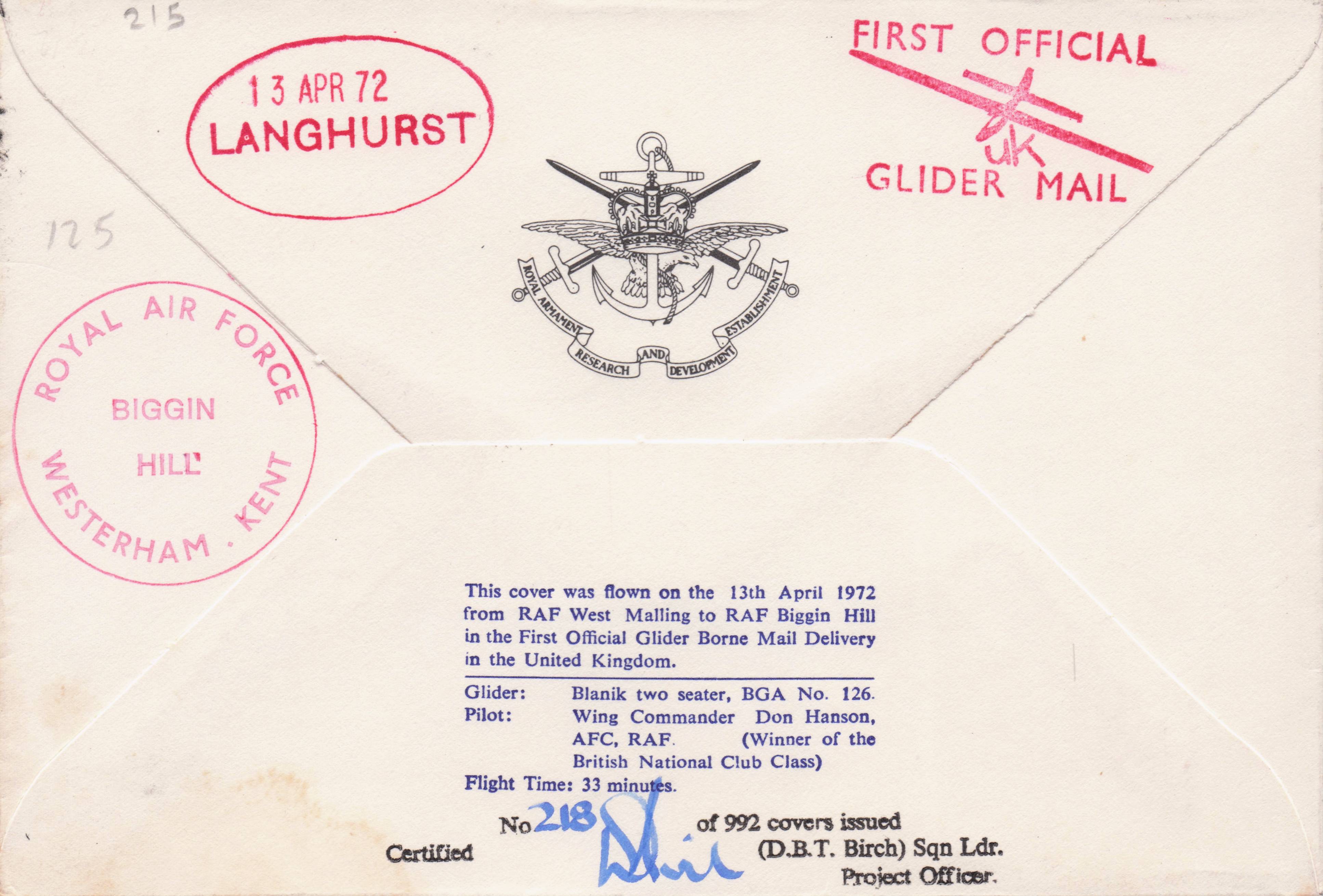 RAF West Malling Royal Flying Corps Formation Arnhem Military Hand Signed FDC