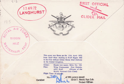 RAF West Malling Royal Flying Corps Formation Arnhem Military Hand Signed FDC