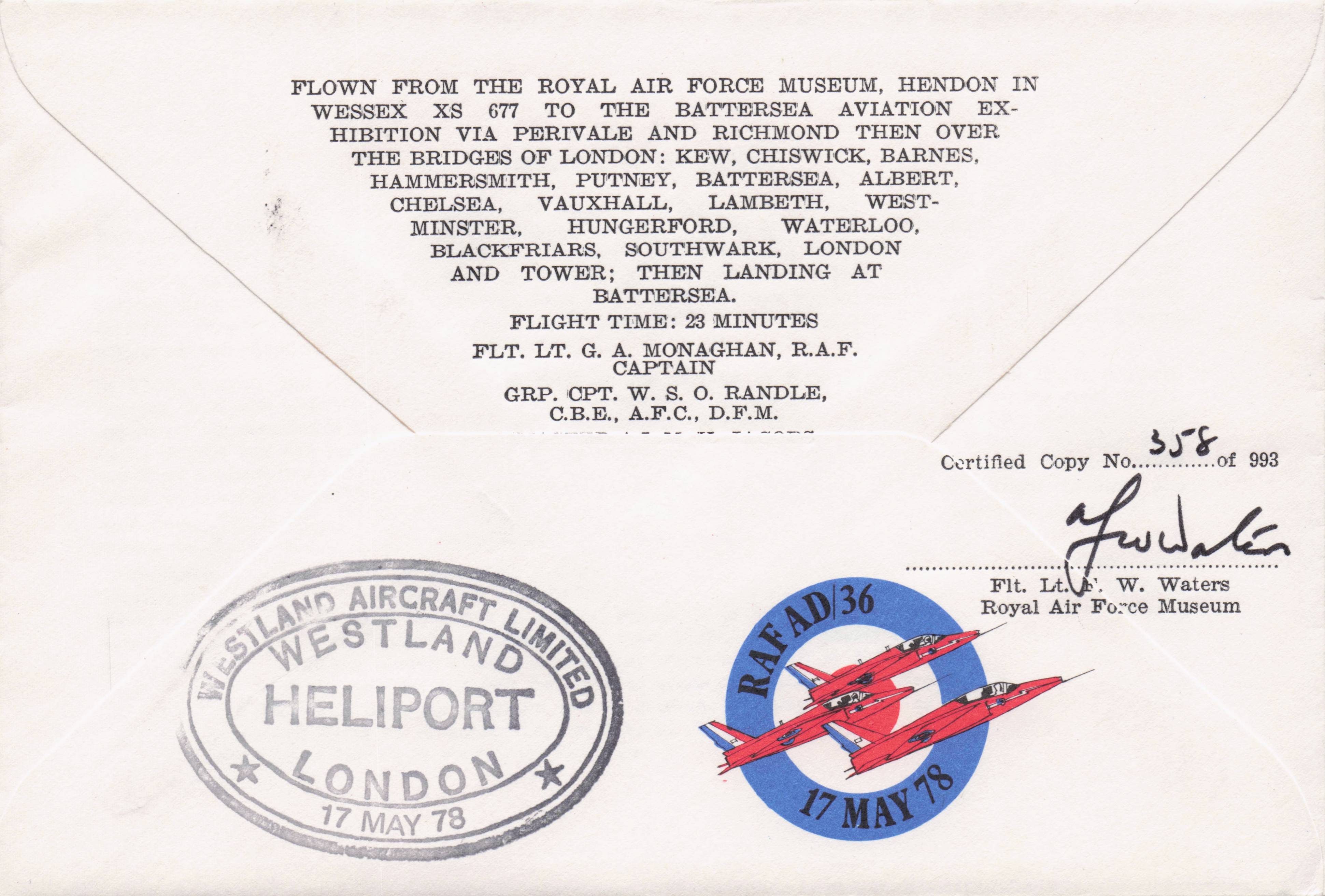 Airborne In Battersea 1978 Military Multi Map Caricature Hand Signed FDC