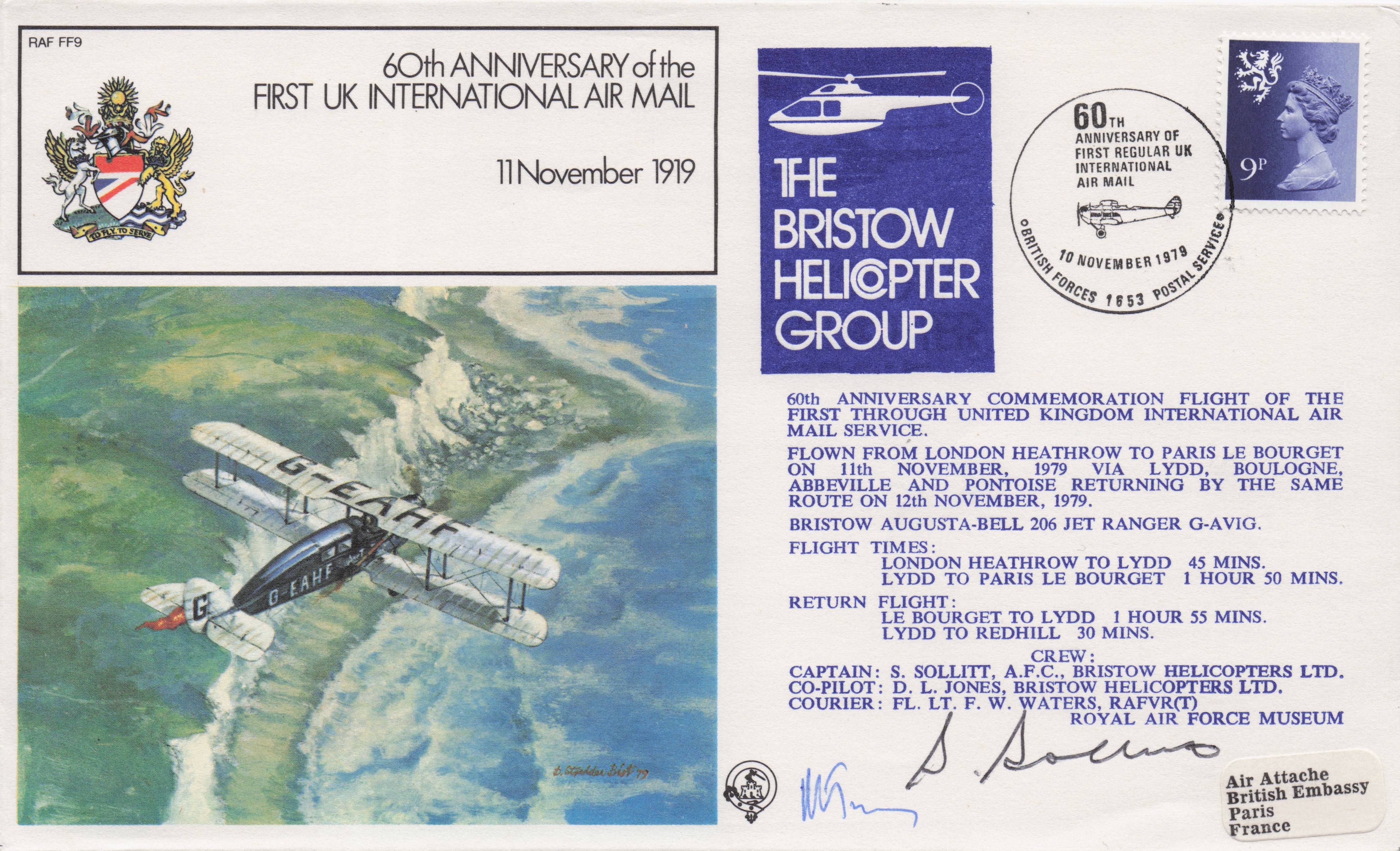 60th Anniversary First UK Royal International Air Mail Multi Hand Signed FDC