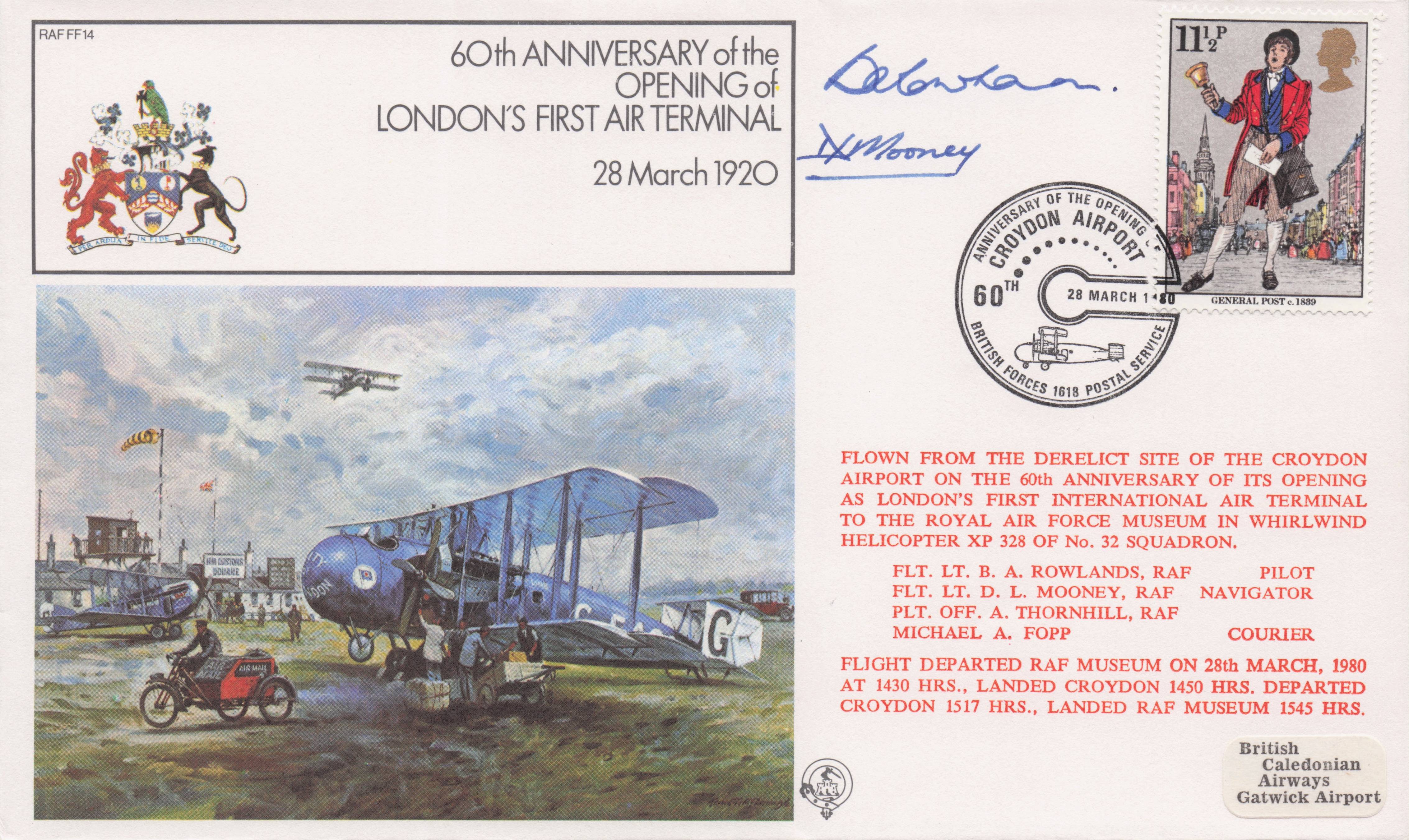 Londons First Air Terminal 1920 Opening Transport Multi Hand Signed FDC