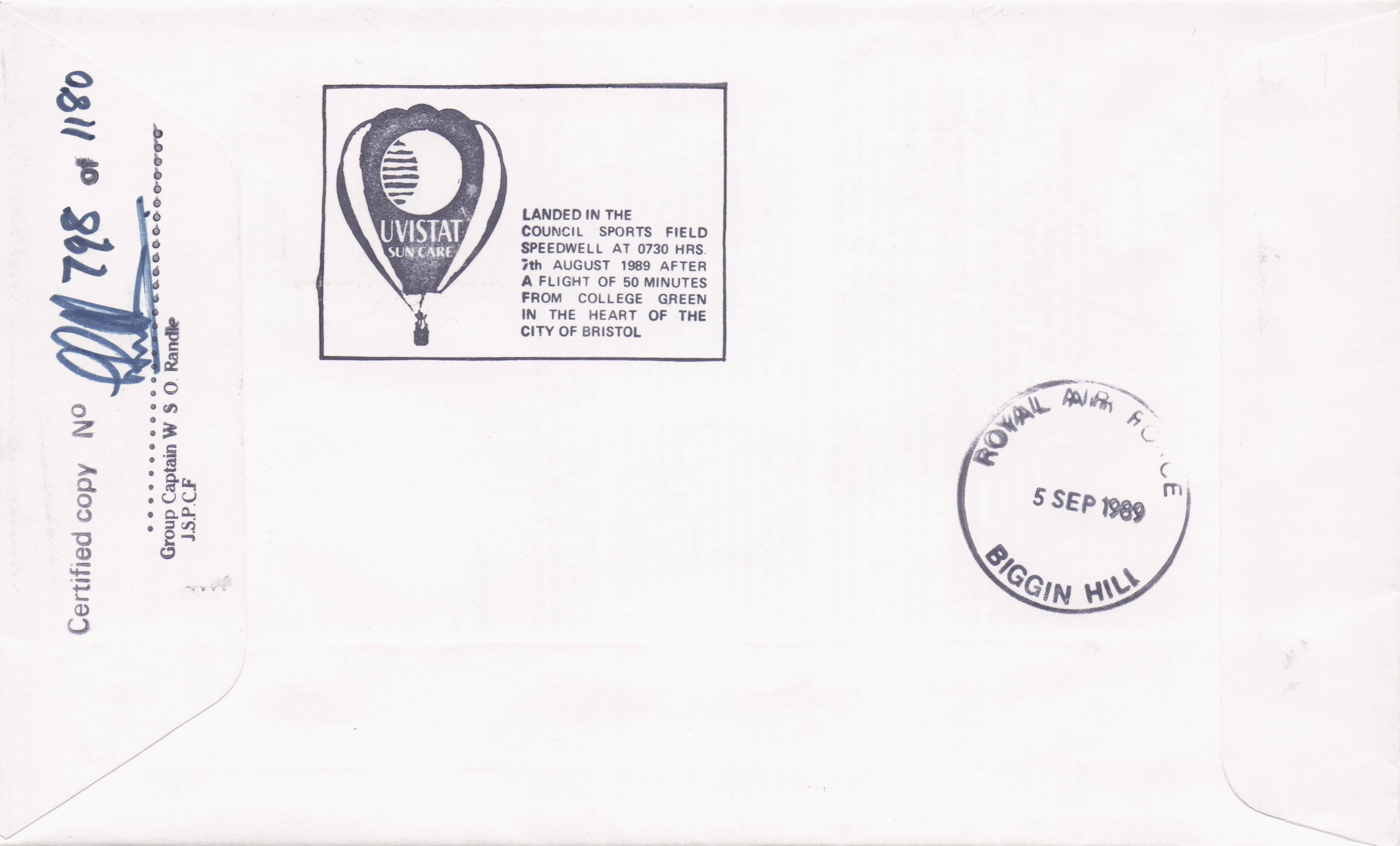 40th Anniversary WW2 Battle Of Britain Hot Air Balloon Flown Hand Signed FDC