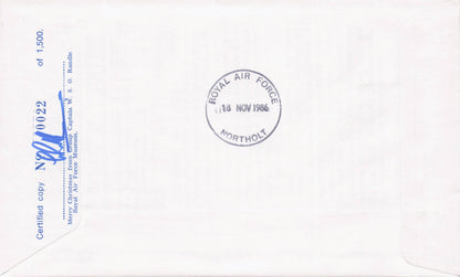 Greetings From Biggin Hill Christmas 1986 Military Flown Hand Signed FDC