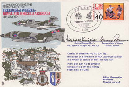 Freedom Of Weeze 1974 RAF Laarbruch Military German HQ Hand Signed FDC