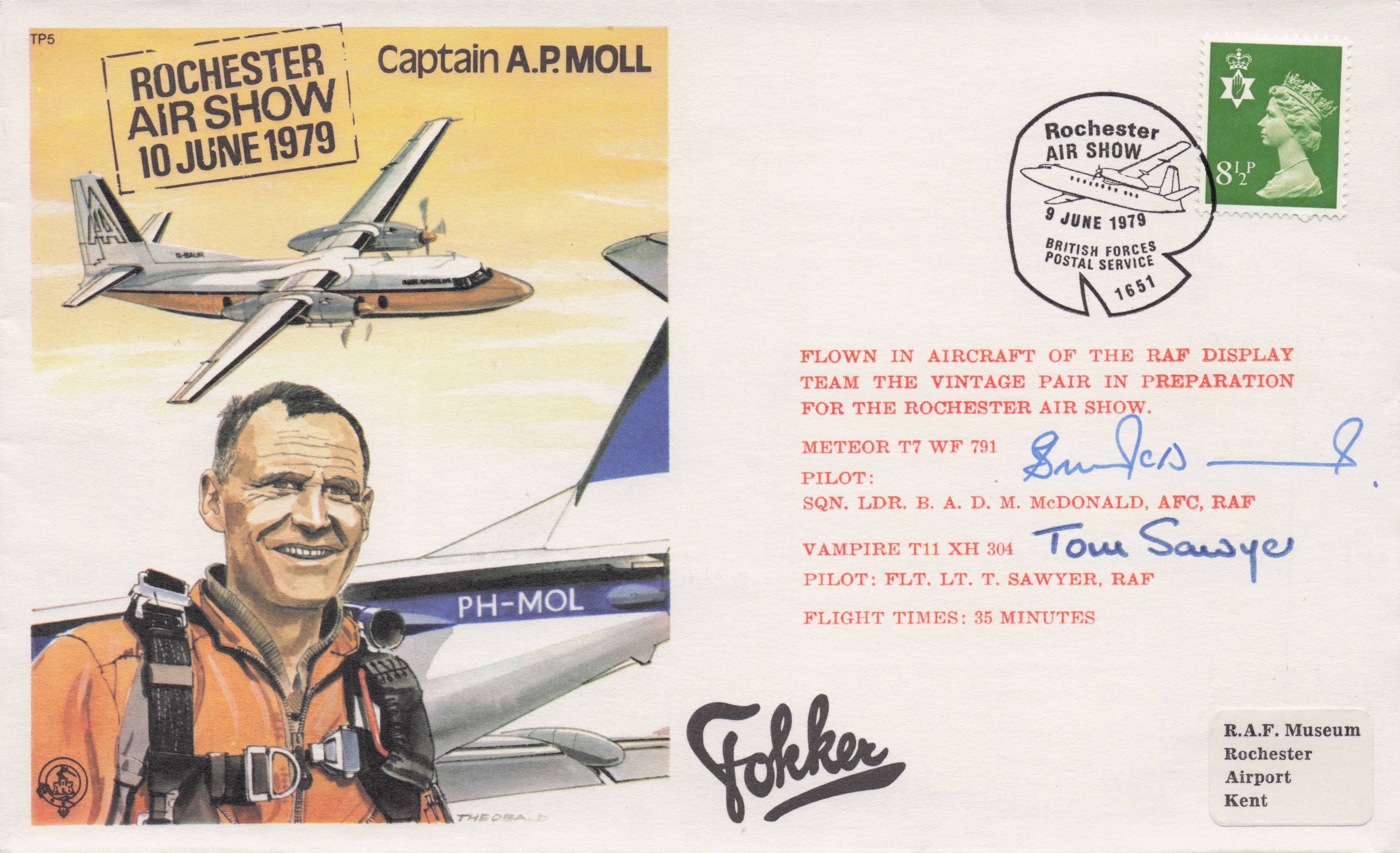 Rochester 1979 Air Show Captain Moll Military Hand Signed FDC