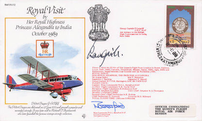 Queen Alexandra 1989 Royal Visit To India Hand Flown & Multi FDC