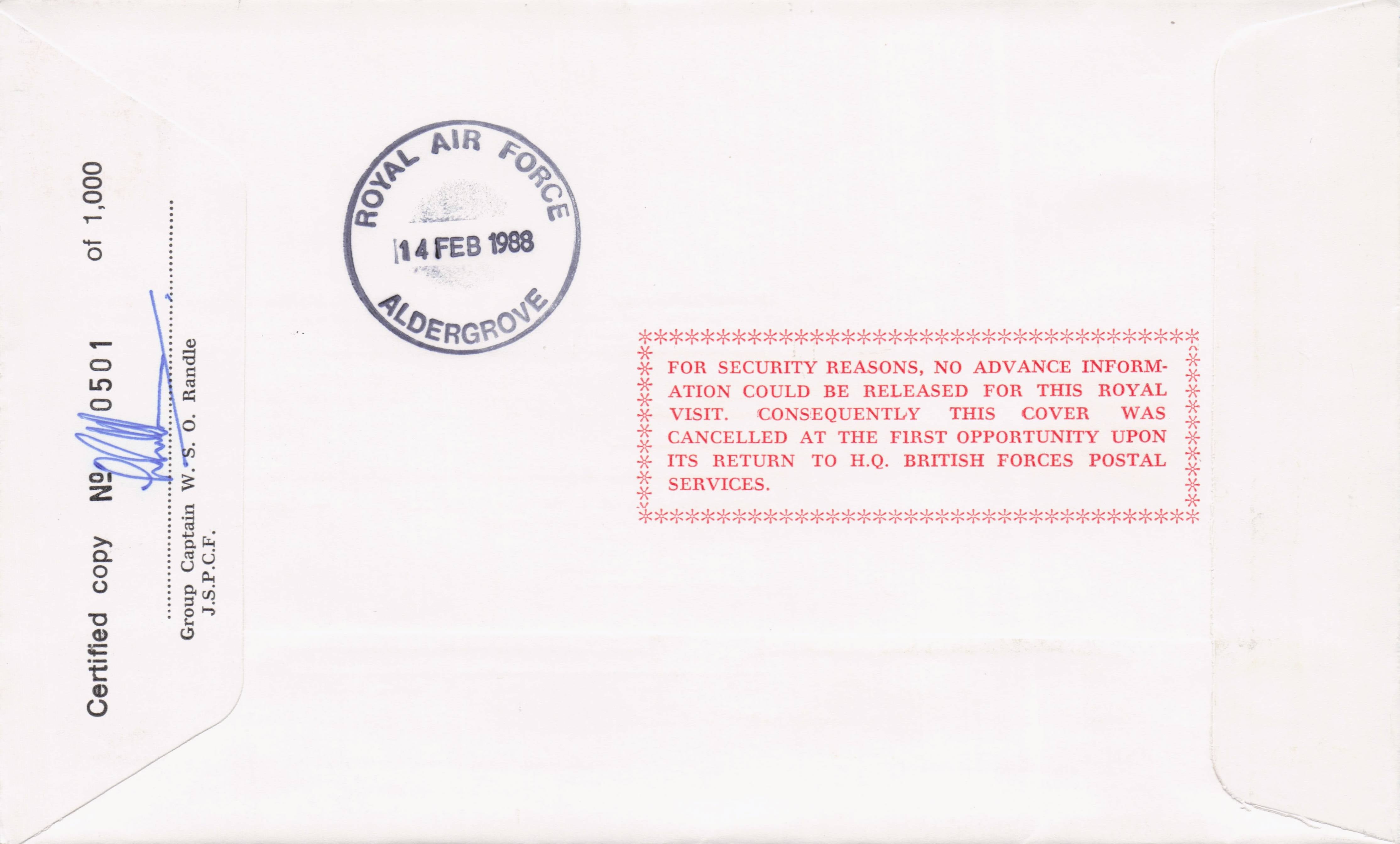 Baron & Baroness Killyleagh Royal Visit To Northern Ireland 1988 Hand Signed FDC
