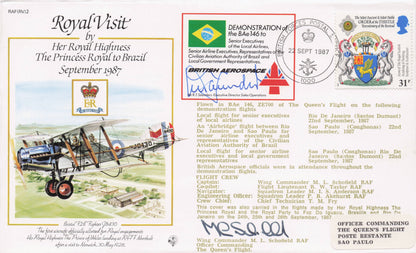 Princess Diana Royal Visit To Brazil 1987 Multi Hand Signed FDC