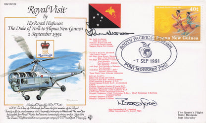 Duke Of York 1991 Royal Visit To Papua New Guinea Multi Hand Signed FDC