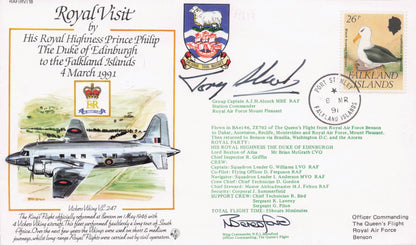 Duke Of Edinburgh 1991 Royal Visit To Falkland Islands Multi Hand Signed FDC