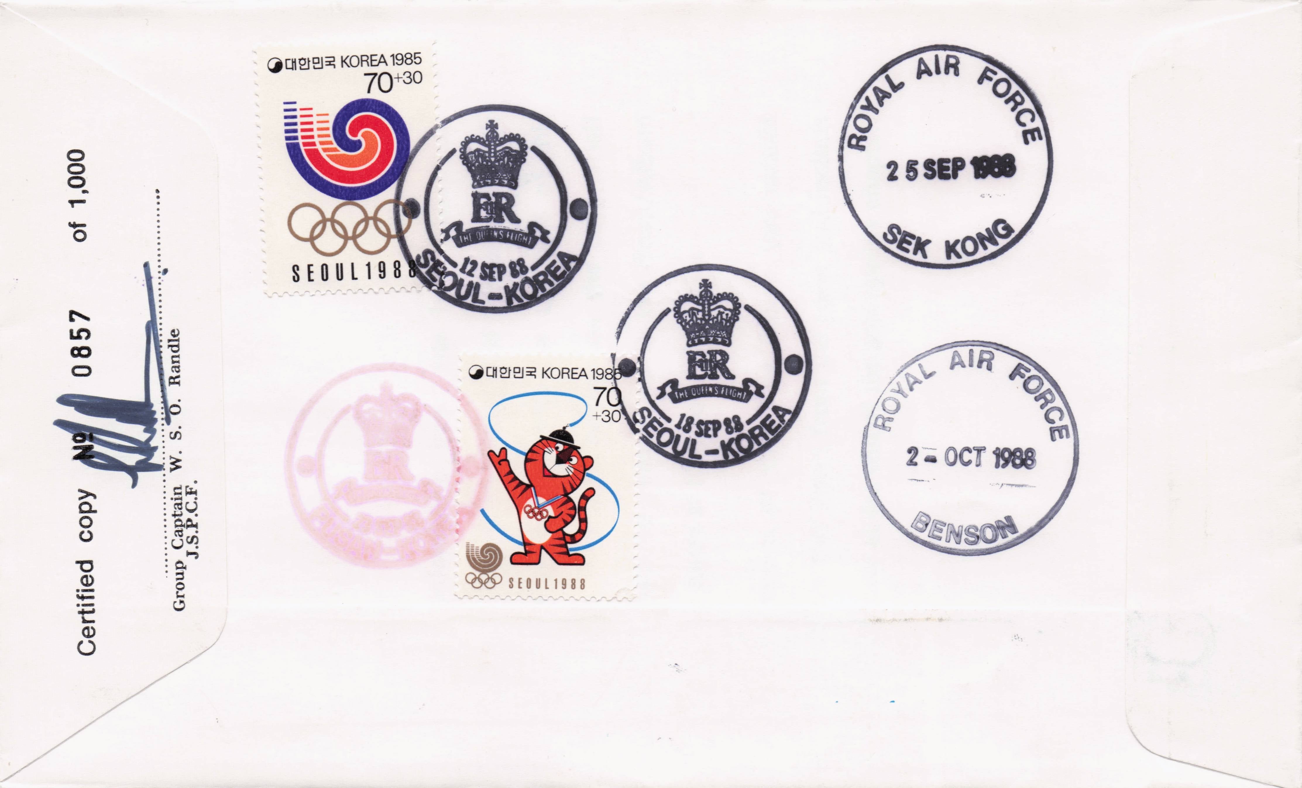 Princess Anne Royal Visit To Korea Asia 1988 Flown Multi Hand Signed FDC