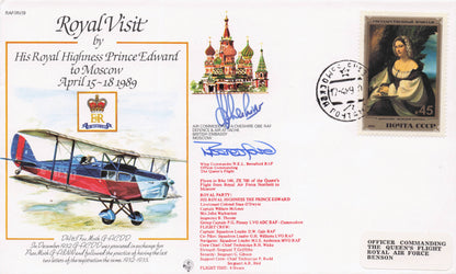 Prince Edward 1989 Royal Visit To Moscow Russia MULTI Rare Hand Signed FDC