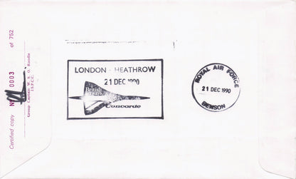 Queen Elizabeth II Royal Flight To Andover 1990 Multi Hand Signed FDC