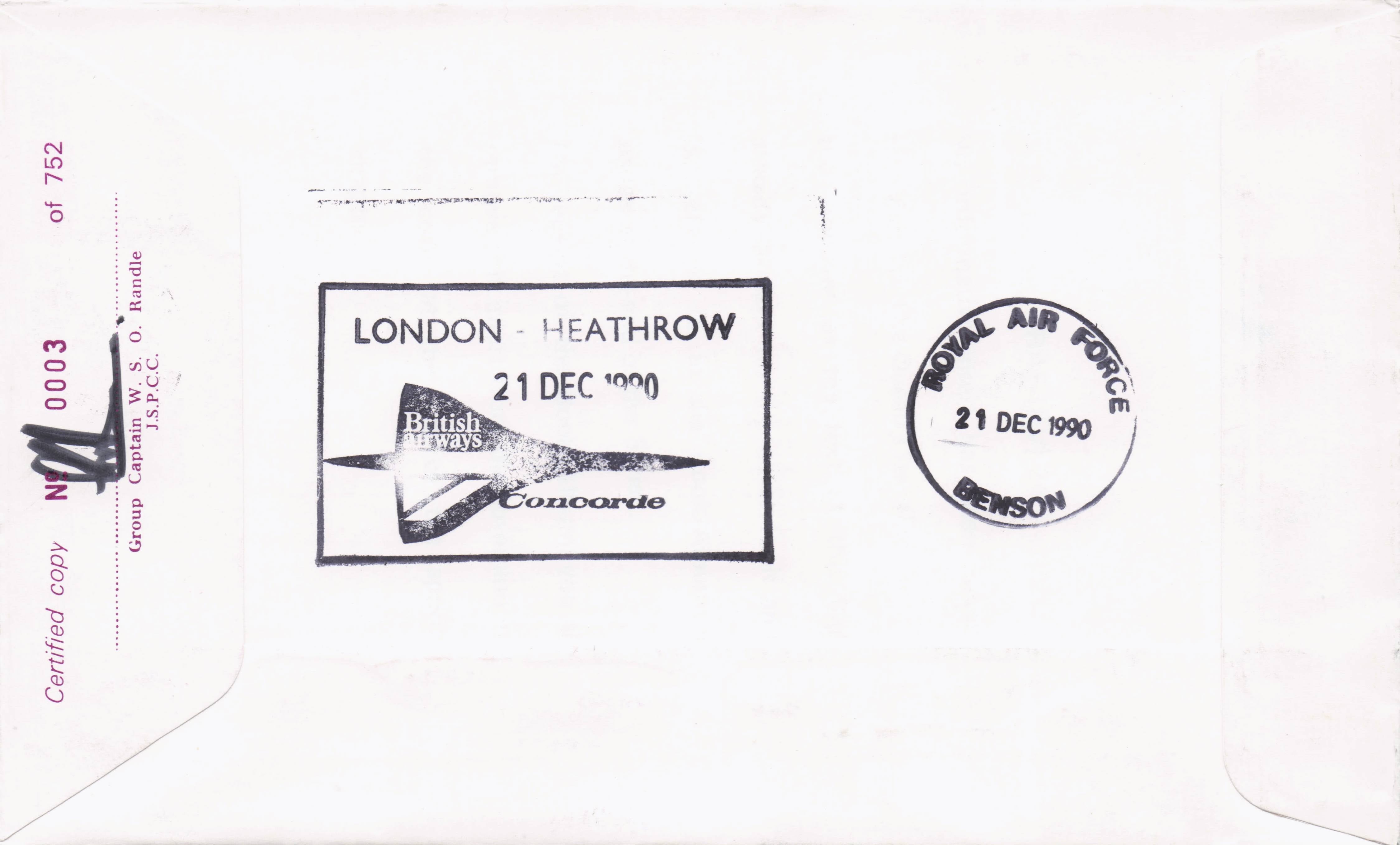 Queen Elizabeth II Royal Flight To Andover 1990 Multi Hand Signed FDC