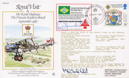 Princess Diana Royal Visit To Brazil 1987 Sao Paulo Multi Hand Signed FDC