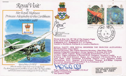 Princess Alexandra 1988 Royal Visit To Caribbean Multi Hand Signed FDC