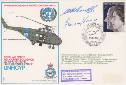 United Nations Peace Keeping Force Cyprus Military Multi Hand Signed FDC