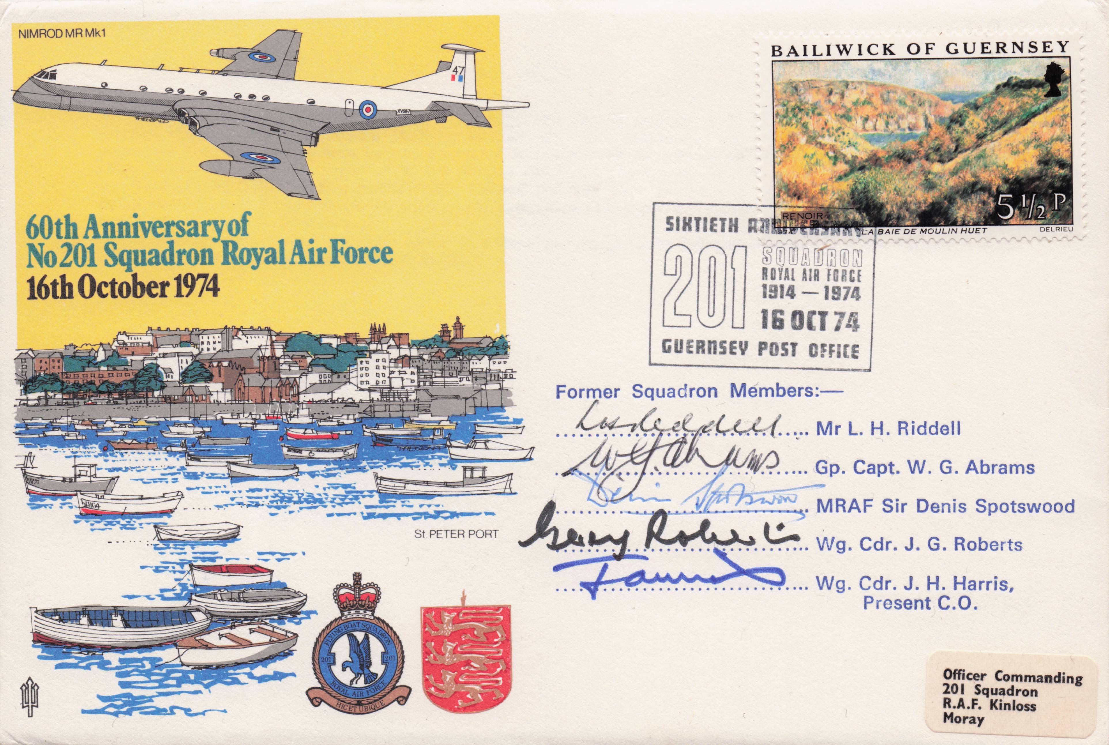 201 Squadron WW2 60th Anniversary 6x MULTI Hand Signed Military FDC