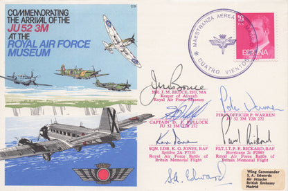 Arrivinal Of The JU52 3M RAF Museum 5x MULTI Hand Signed Military FDC