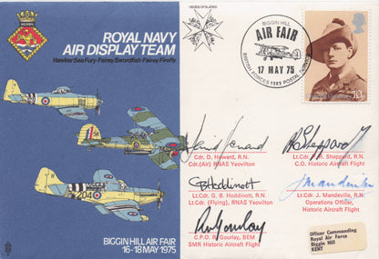 Royal Navy 1975 Military Air Display Team MULT 6x Hand Signed FDC