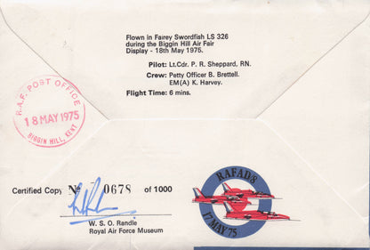 Royal Navy 1975 Military Air Display Team MULT 6x Hand Signed FDC