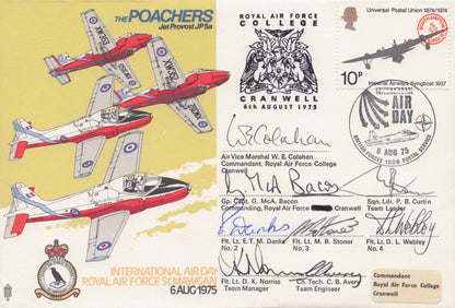 The Poachers Air Display Team Hand Signed 1975 Military 9x MULTI FDC