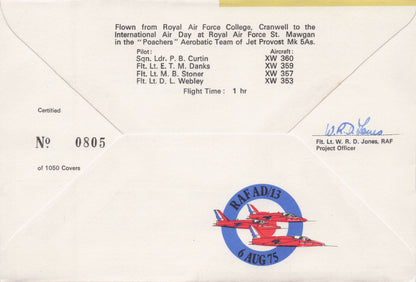 The Poachers Air Display Team Hand Signed 1975 Military 9x MULTI FDC