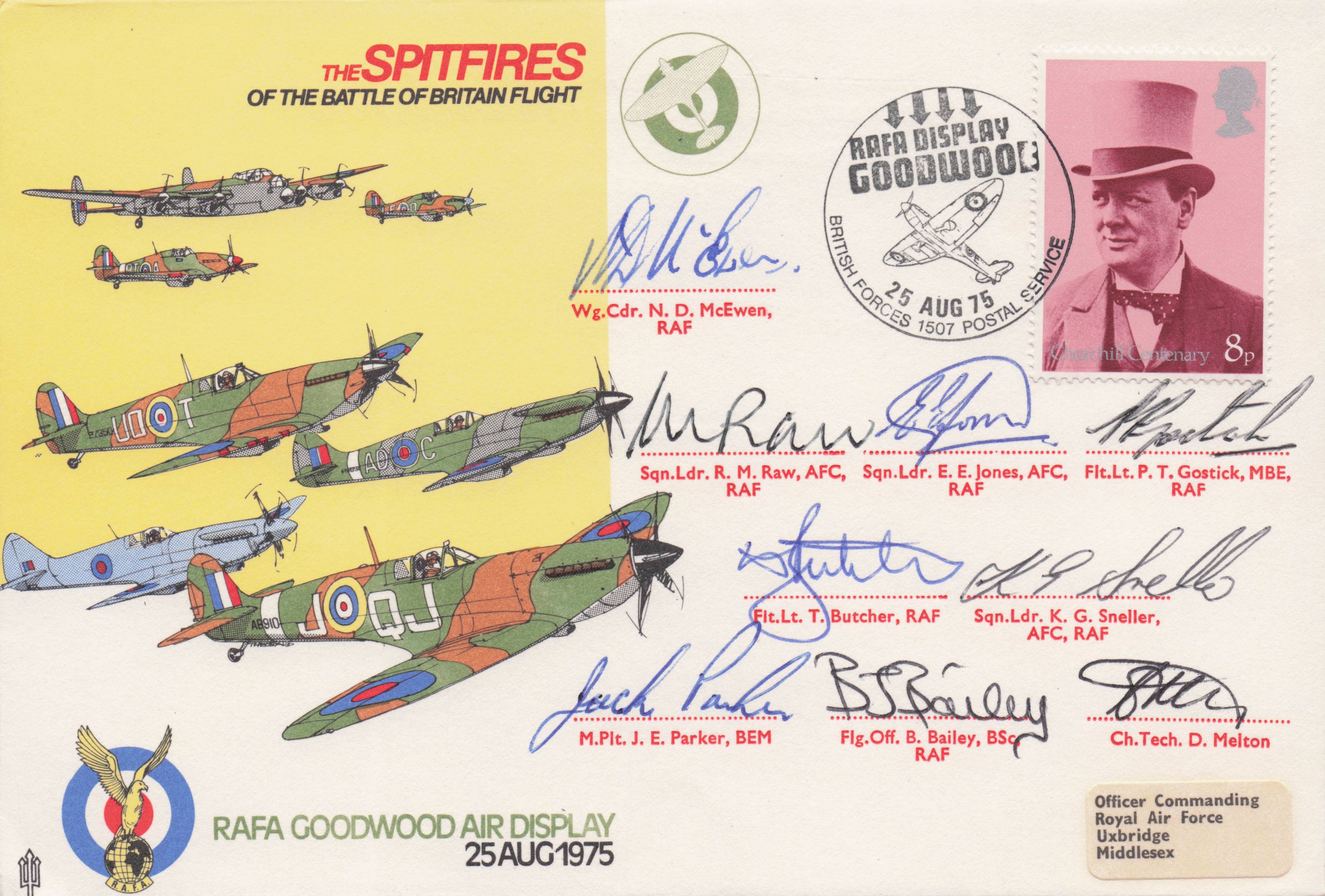 The Spitfires Of Battle Of Britain Flight WW2 MULTI 10x Hand Signed Rare FDC