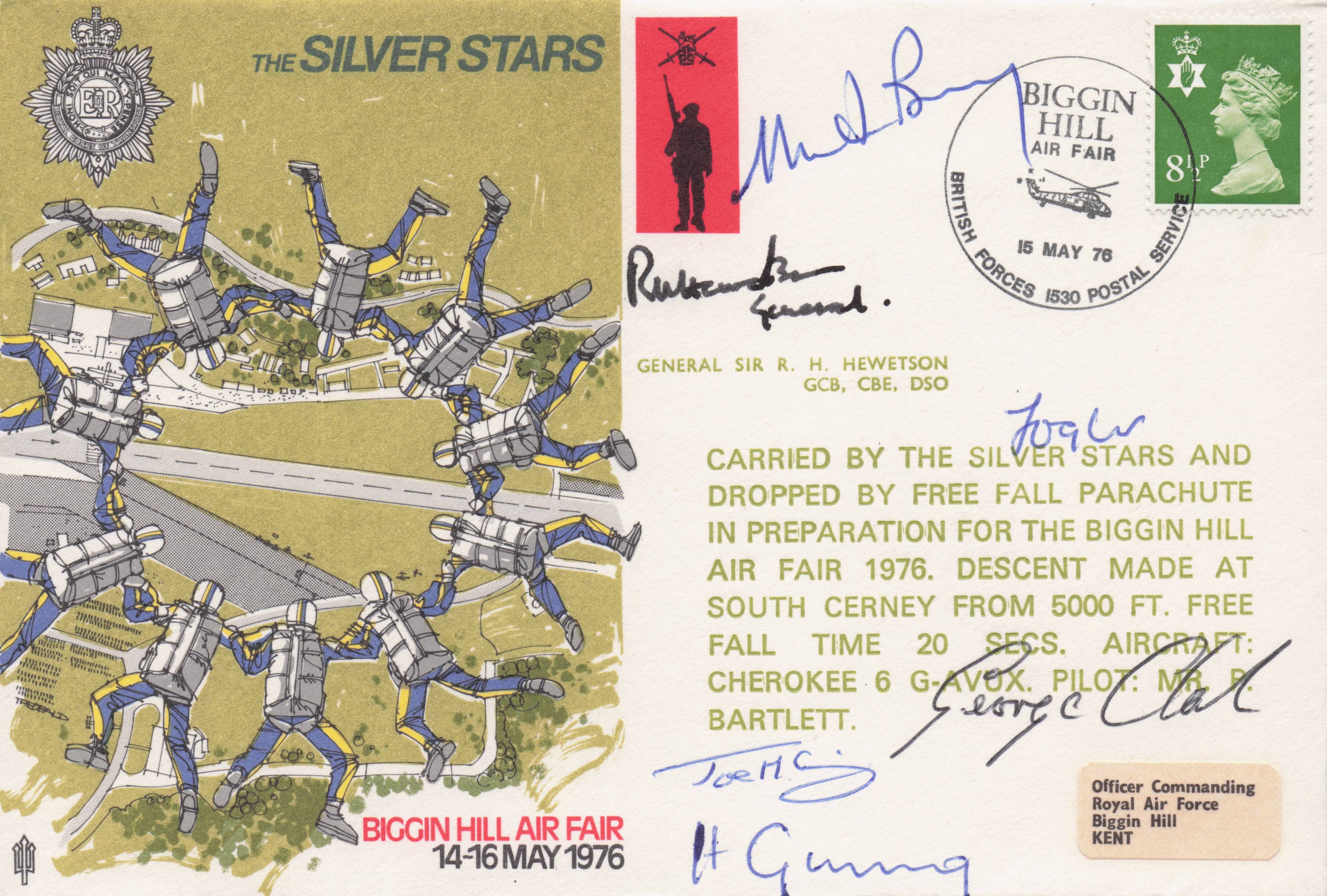 The Silver Stars 1970s Military Air Divers Display 7x MULTI Hand Signed FDC