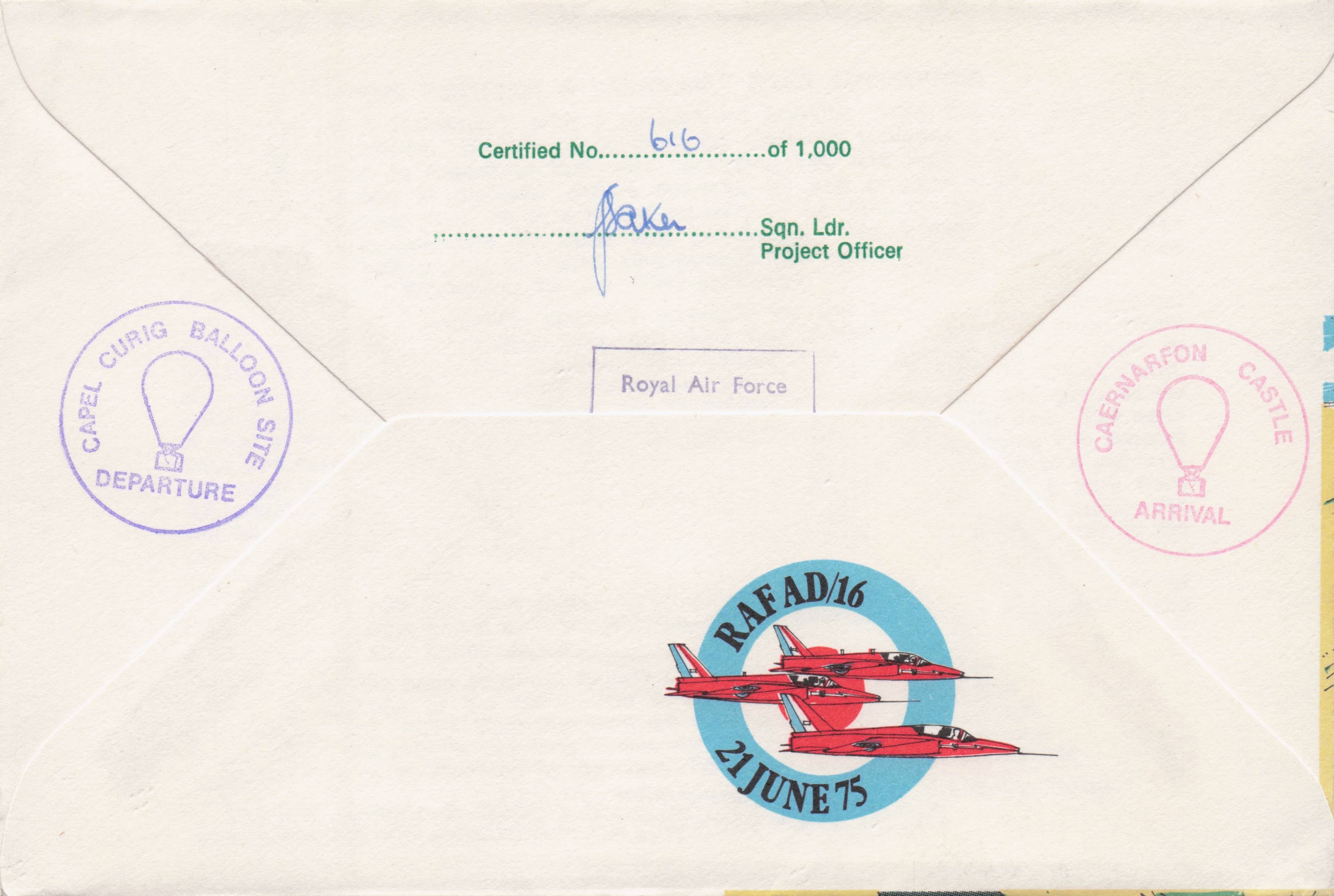 Snowdonia Hot Air Balloon Military 1970s MULTI 7x Hand Signed FDC