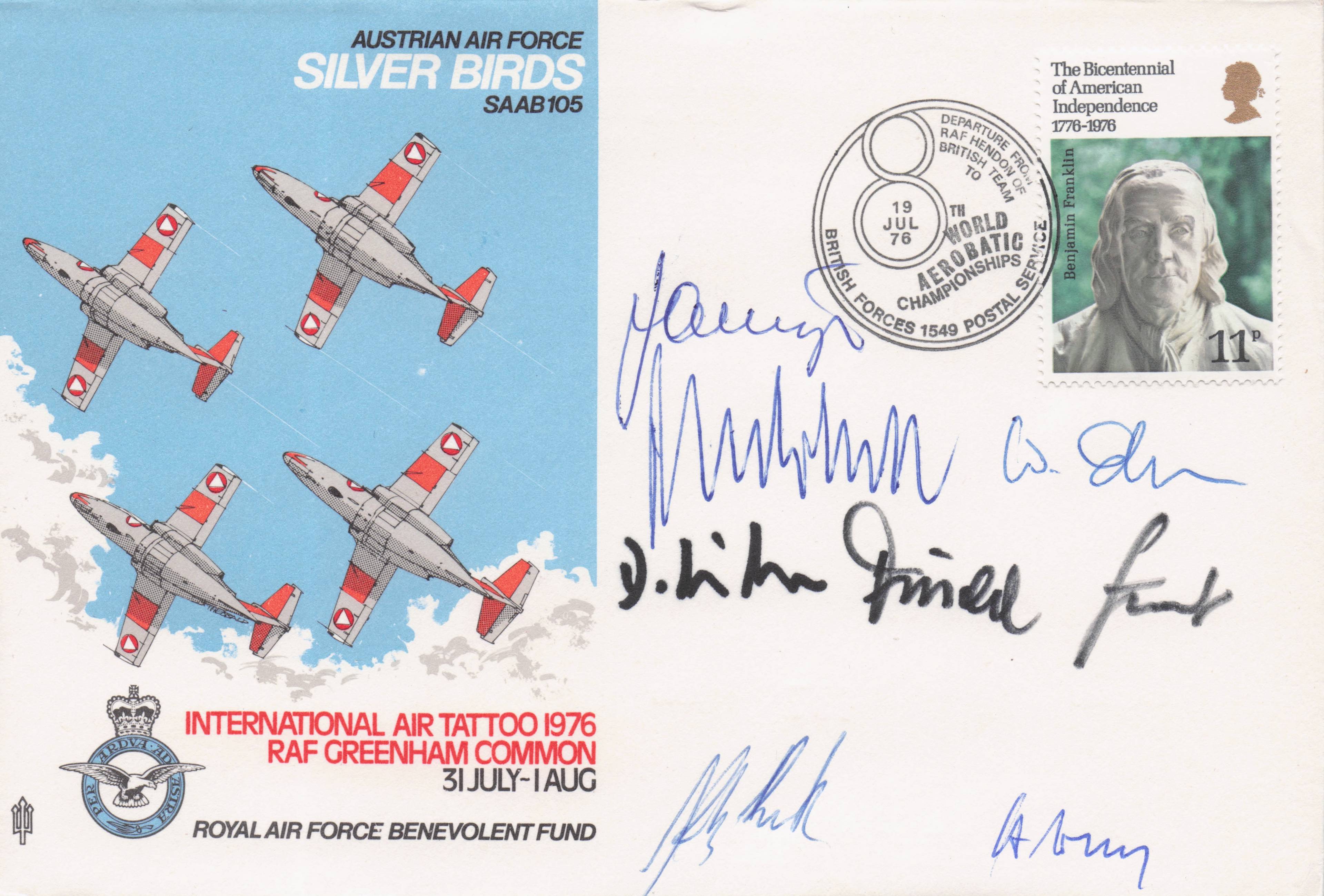 Austrian Military Air Force Silver Birds Air Tattoo 9x MULTI Hand Signed FDC