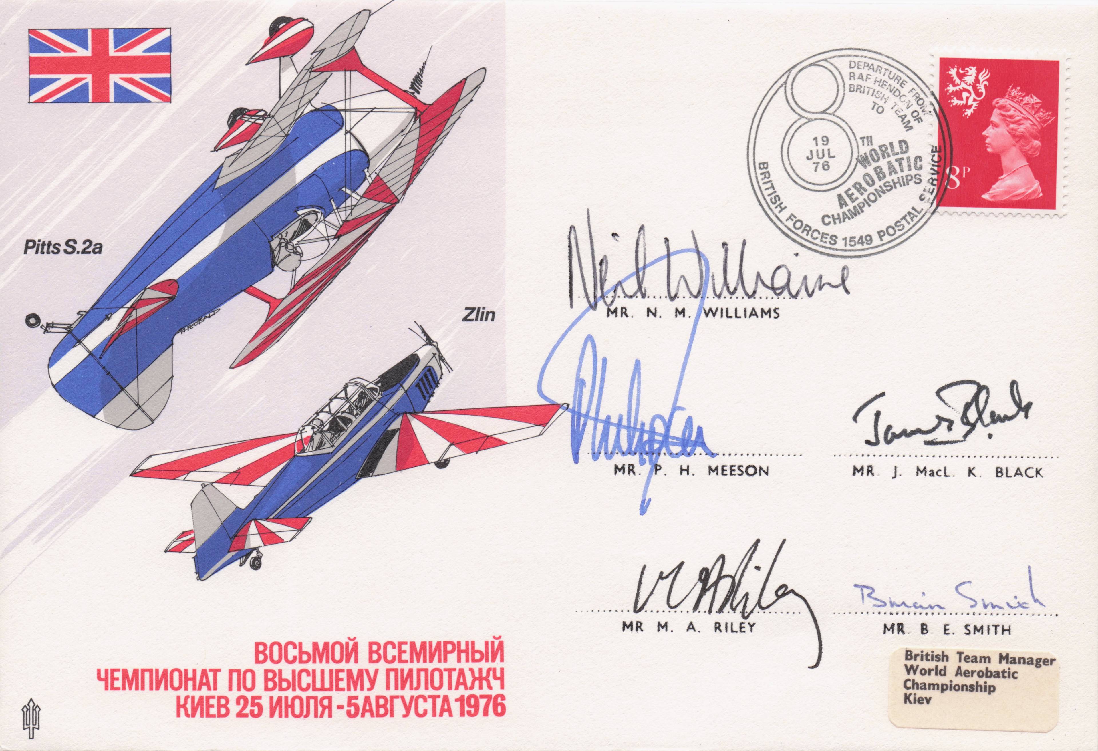 Russian Soviet 1976 Military Air Display Pilot MULTI 6x Hand Signed FDC