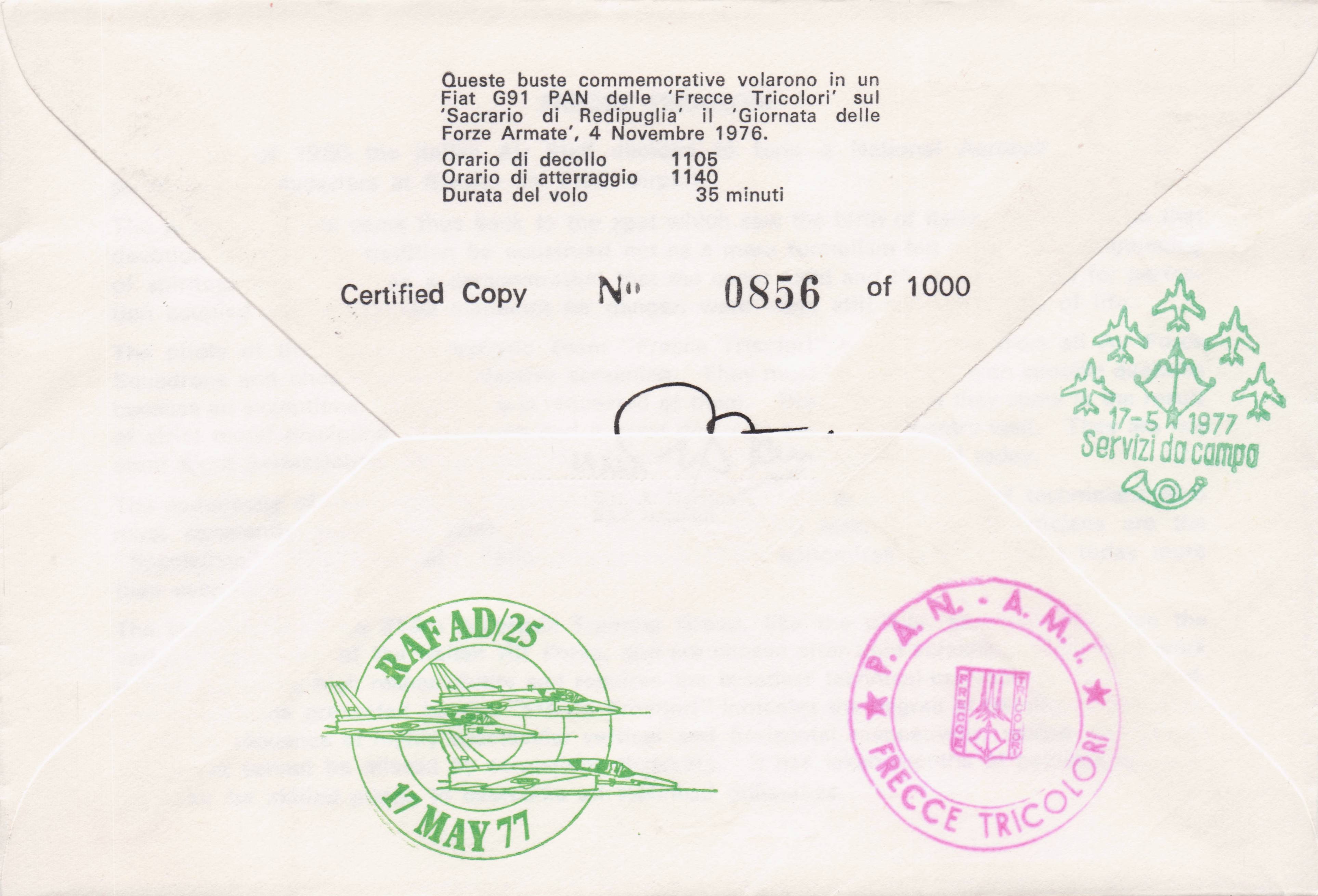 Frecce Tricolori Italian Rivolto Air Display Military MULTI 11x Hand Signed FDC