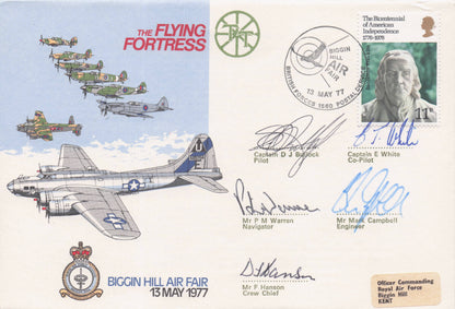 Flying Fortress Air Display 1977 Biggin Hill MULTI 6x Hand Signed Military FDC