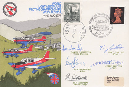 Pilot Military 1970s Championships Wels Austria 6x MULTI Hand Signed FDC