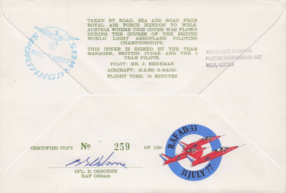 Pilot Military 1970s Championships Wels Austria 6x MULTI Hand Signed FDC