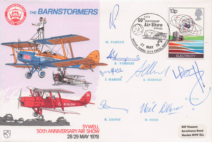 Barnstormers Military Air Display Sywell 1978 8x MULTI Hand Signed FDC